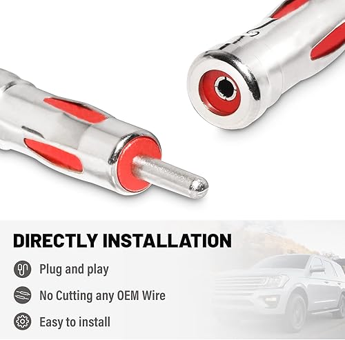 Miniatura 5 de RED WOLF Adaptador de antena de radio de coche, conector ISO a DIN, actualización de antena de fábrica para reemplazo estéreo de radio del mercado