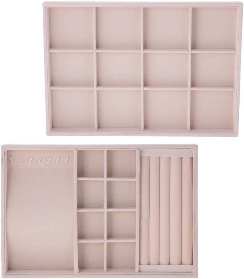 2 Pieces 35x2x3cm Tray Showcase Display Organizer Ring Earring Multi Purpose