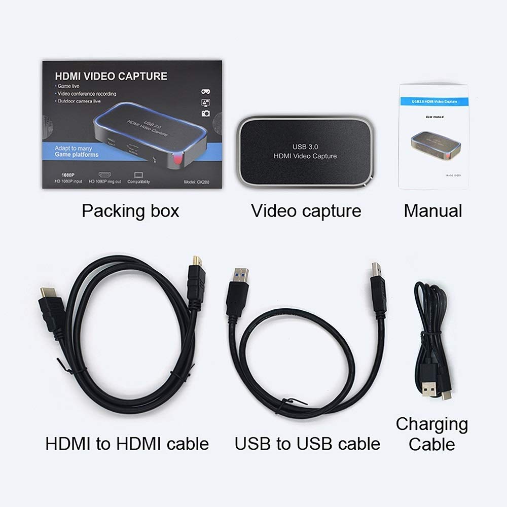 HD-Videoaufnahme LLD CK200 1080P HDMI + Mikrofon auf HDMI + Audio + USB 3.0 HD-Video-Capture-Kartengerät, Unterstützung UVC/UAC/MAC HD-Video-Capture-Kartenausrüstung