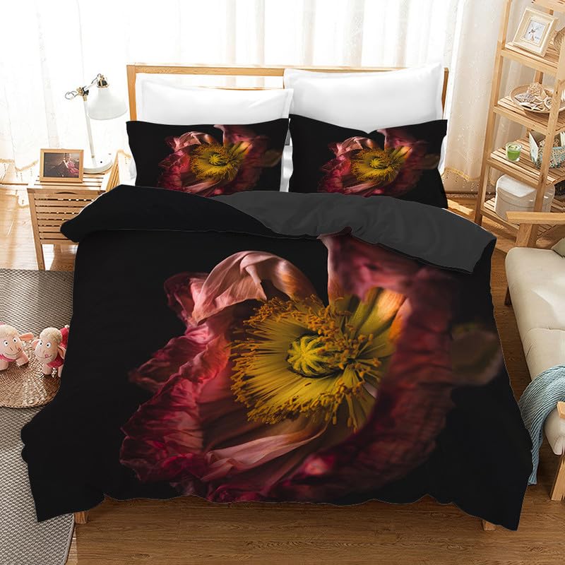 Housse de couette 220x240 en microfibre supérieure 110g/㎡ douce avec 2 taies d'oreiller