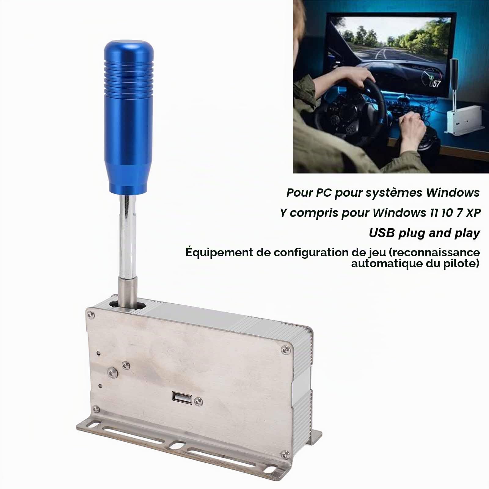 Manette de Vitesse Séquentielle USB pourG25 G27 G29 G920 G923,T300 T500, PXN, TMX. Compatible avec ETS2, Forza Horizon 4, Assetto Corsa et d'autres Jeux de Course Sim. Convient