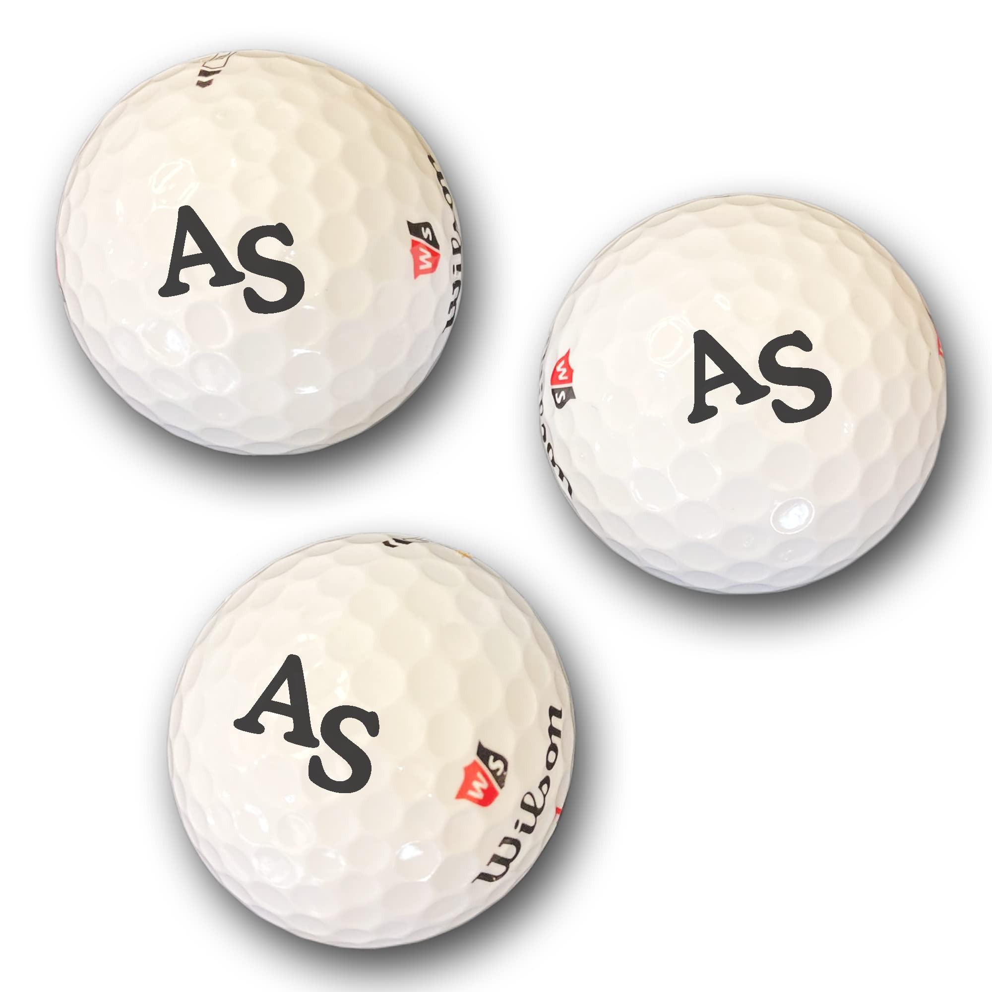 Wilson Lot de 3 balles de golf personnalisées avec initiales et 6 balles de golf Wilson Coffret cadeau Noir