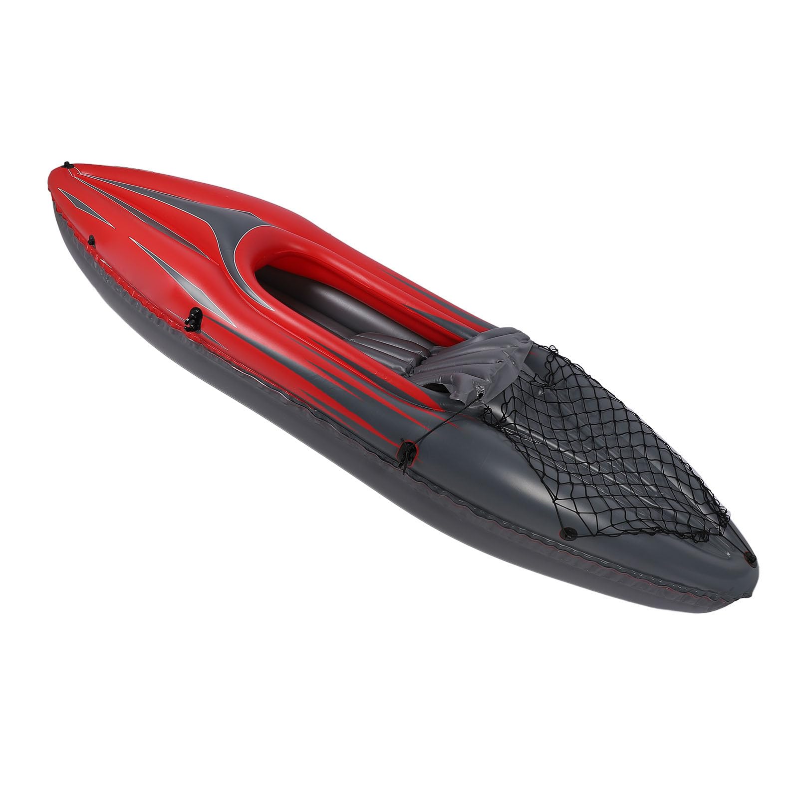 Ensemble de Kayak Gonflable pour 1 Personne, canoë Gonflable avec Plancher Rigide et Fonction Debout, Bateau Gonflable en PVC résistant aux UV avec Pompe à Main, pagaie et Sac de r