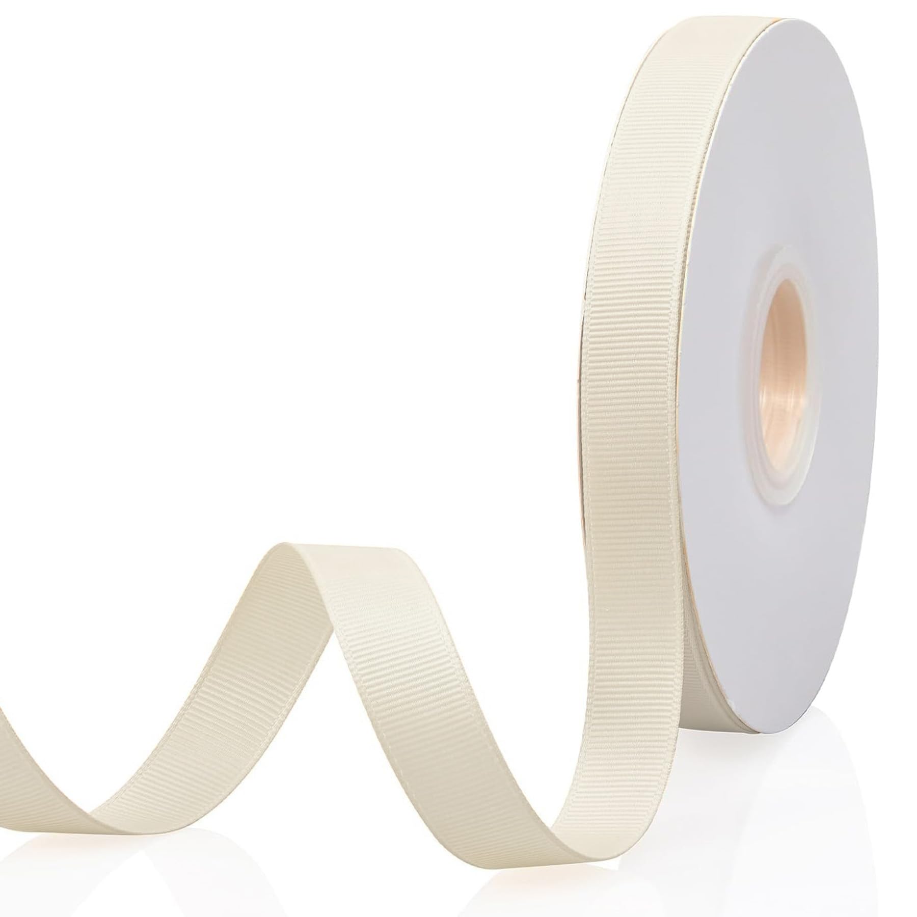 100Yards Grosgrain Light Cream Ribbon for Crafts Gift and Flower Packaging Gift Wrapping Diy Clothing and Accessories 1/2"inch