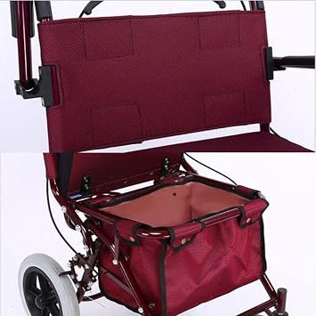 Multi-Function Shopping Trolleys Kitchen Storage Utility-Carts Foldable Easy to Carry The Wheel with Seat Shopping Cart Overhead Frame Elderly Walking Assist Carts 42X90X90Cm