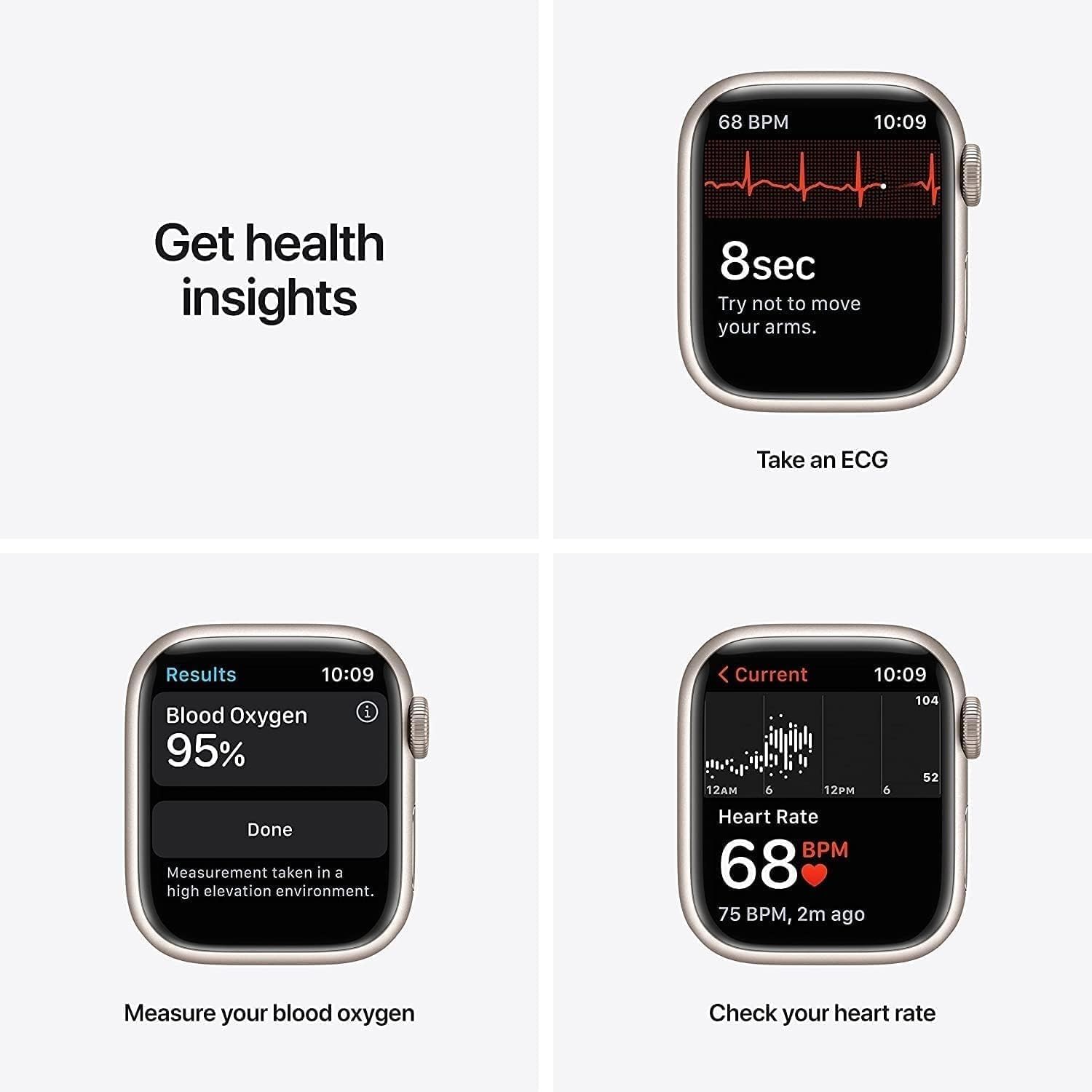 Amazon.com: Apple Watch Series 7 (GPS, 41mm) Starlight Aluminum