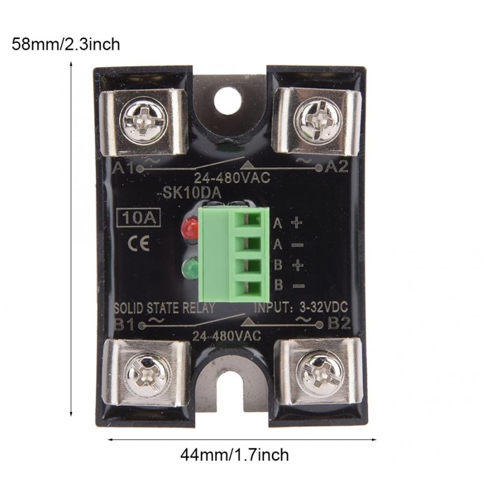 10DA 25DA 40DA SSR doble canal DC Control AC relé monofásico de estado sólido 10A 25A 40A módulo retardo voltaje con carcasa(SK40DA)