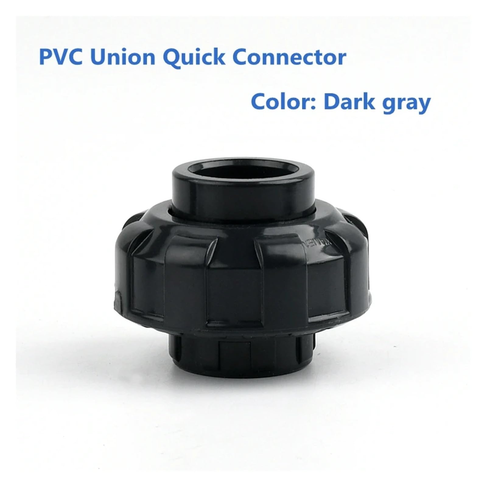 1Pc ID 20~63mm Grigio scuro UPVC Diretto Gomito a 90 Gradi Acquario Giardino Irrigazione Tee Tubo dell'acqua Raccordi di Giunzione Tubo in PVC Tappo terminale(Union,63mm)