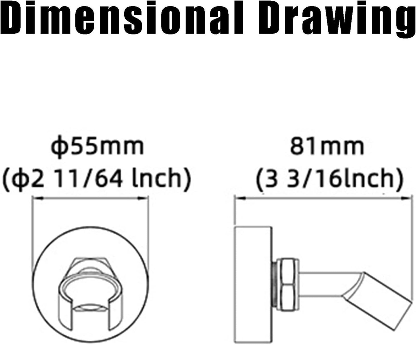 Duschhalterung, Handheld 360 ° Rotation Dusche Wand Halter Edelstahl Griff Runde 1 stücke(Brushed)