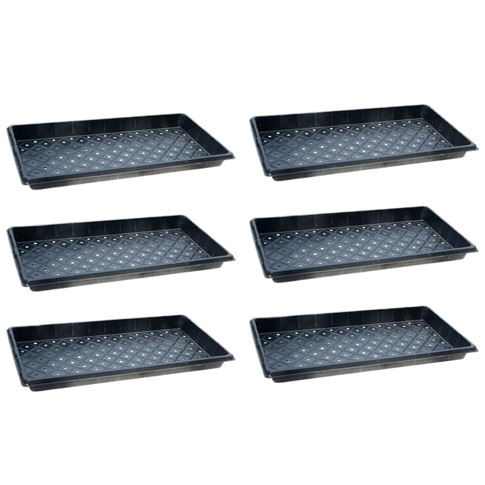 Anzuchtschale 6Pcs Blume Pflanze Sukkulenten Starter Tablett Schwarz Keimung Wachsenden Platte Pflanzen Kindergarten Topf for Gartenarbeit für Pflanzen(with Holes)
