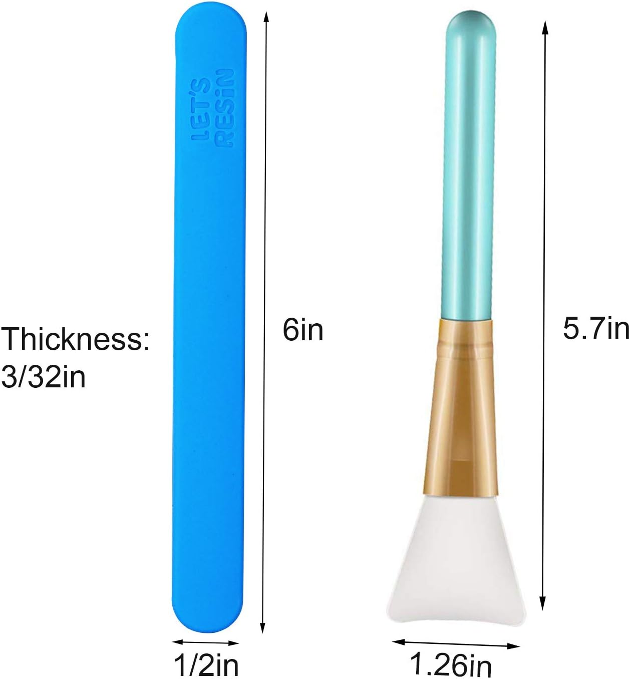 LET'S RESIN Silicone Stir Sticks with 2PCS Silicone Brushes for Mixing Resin, Epoxy, Liquid, Paint, Making Glitter Tumblers