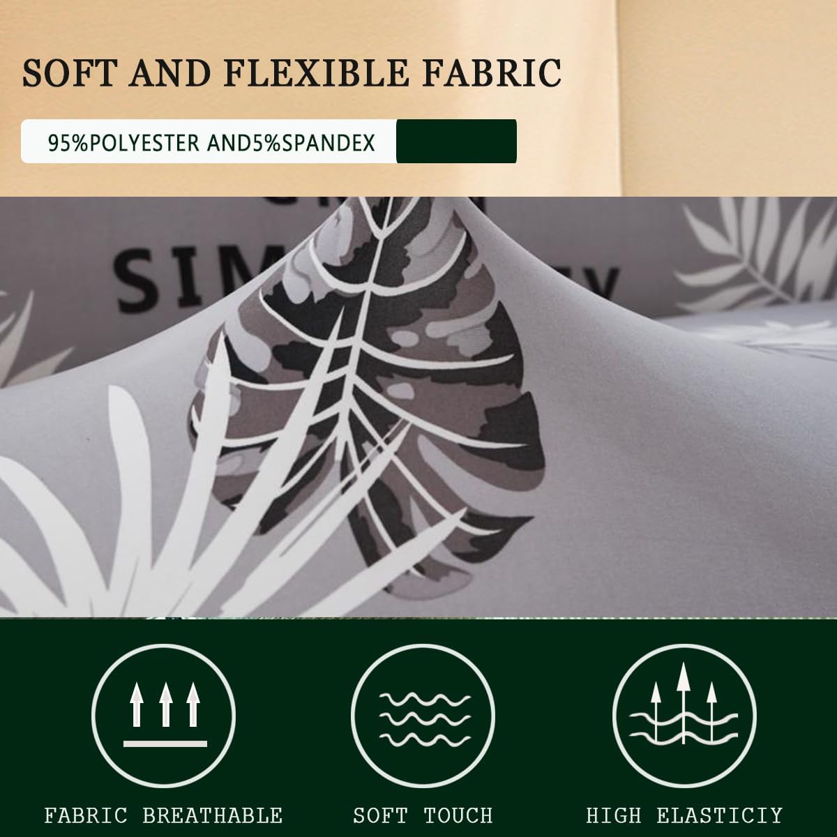 Stretch L Shape subsection Sofa Cover for 1/2/3/4 Seater Sofa with Elastic Strap Couch Cover Furniture Protector for Kids,Pets 2 piece3+4 seat