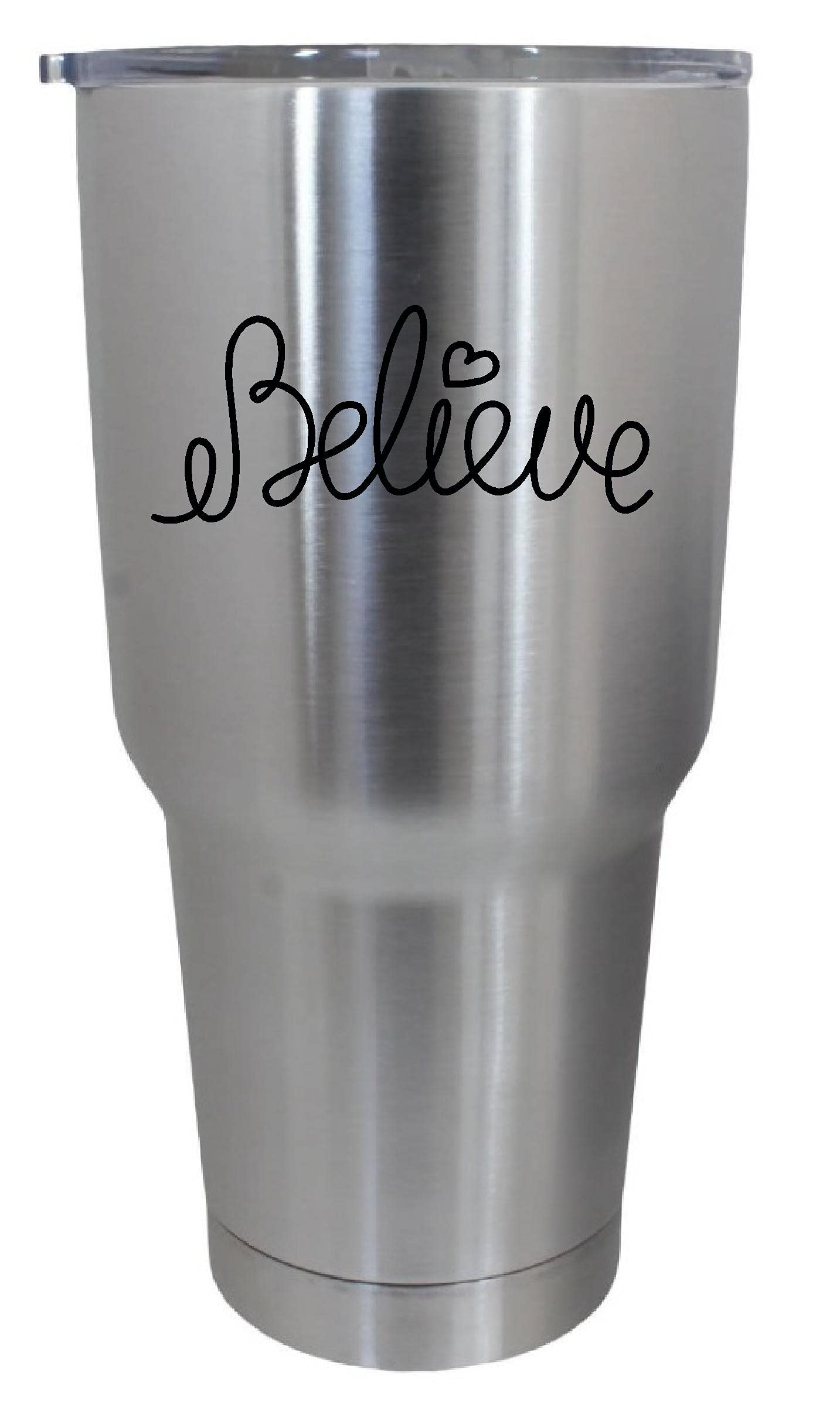 Epic Designs Cups drinkware tumbler STICKER - Believe with heart - Wedding bridal party sticker decal