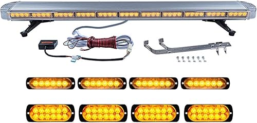 AMOPA CORP - Barra de luz estroboscópica de 51 pulgadas, 96 LED de alta intensidad de advertencia de emergencia de alta intensidad y 8 luces