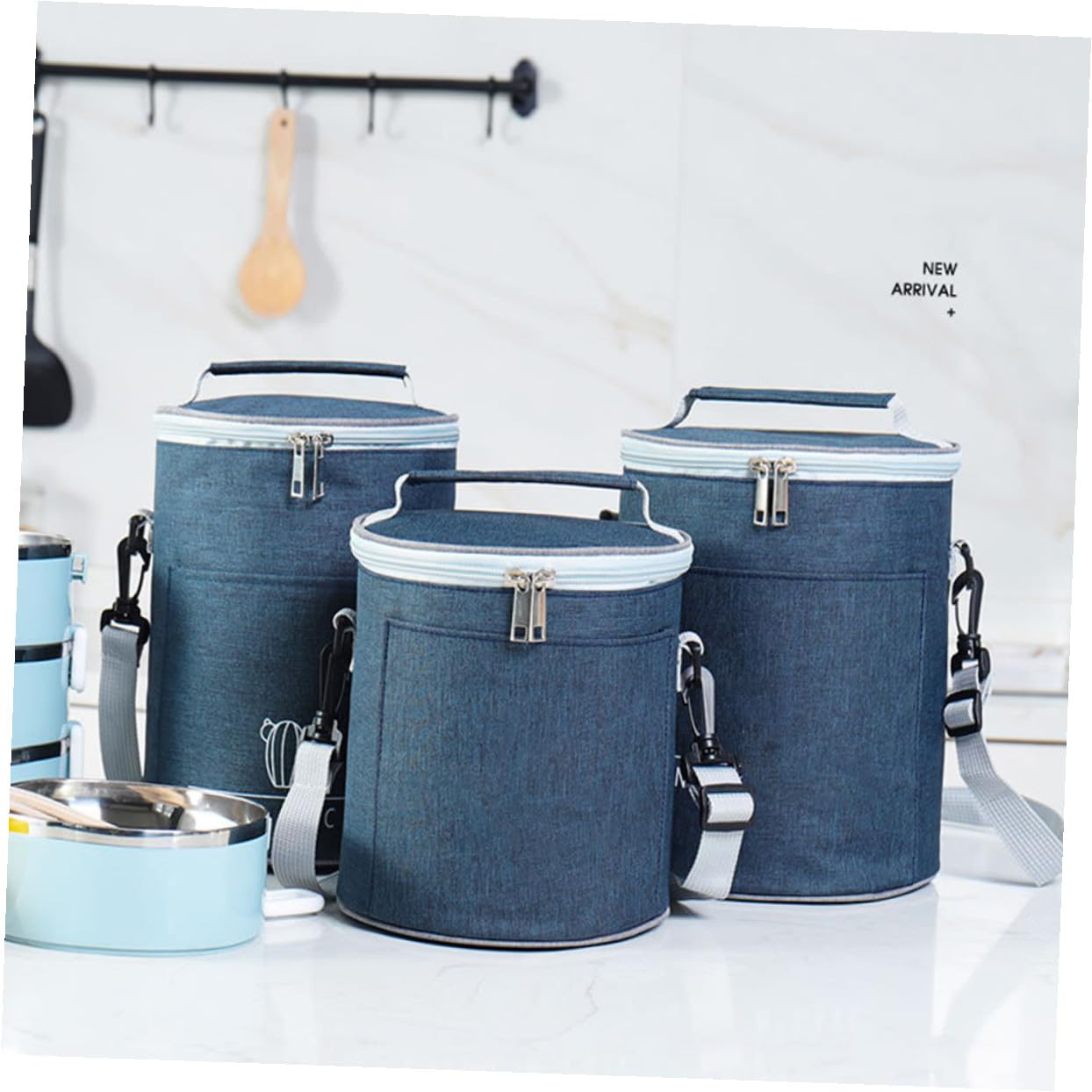 Tragbare Thermotasche aus Oxford Gewebe, Marineblau
