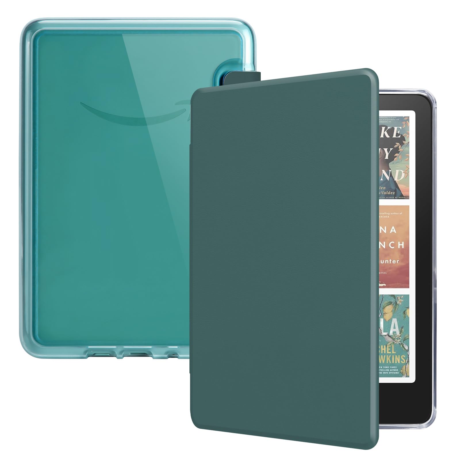 Schutzhülle für Kindle Paperwhite 12. Generation 2024 und Kindle Colorsoft Signature Edition, 17,8 cm (7 Zoll), PU-Leder, transparente Hartschale, mit automatischer Sleep/Wake-Funktion,