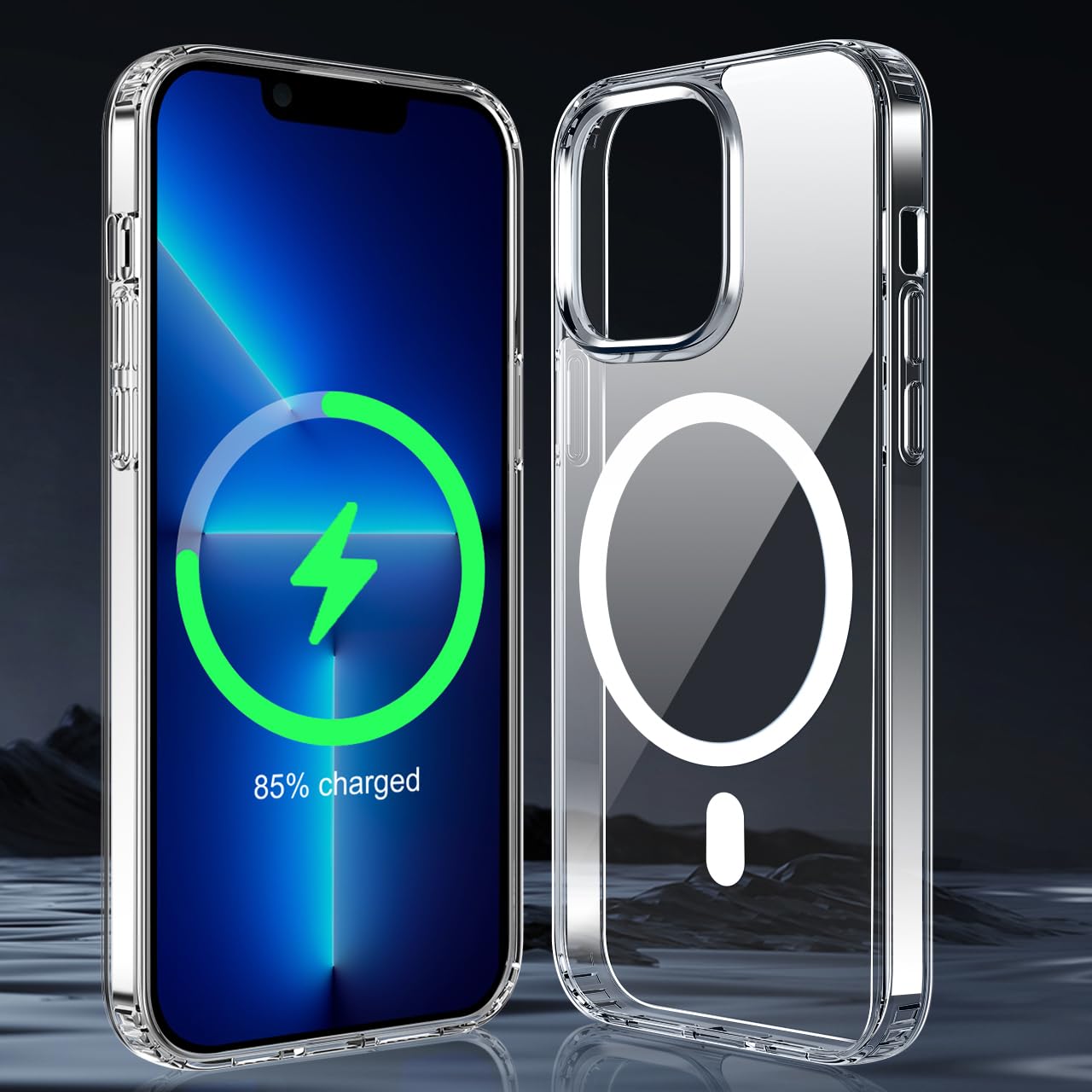 Custodia Per iPhone 12 / iPhone 12 Pro 6.1 Pollici Compatibile con Mag-Safe,Resistente ai Graffi, Struttura Protettiva Antiscivolo, Classico Stile Cover Trasparente