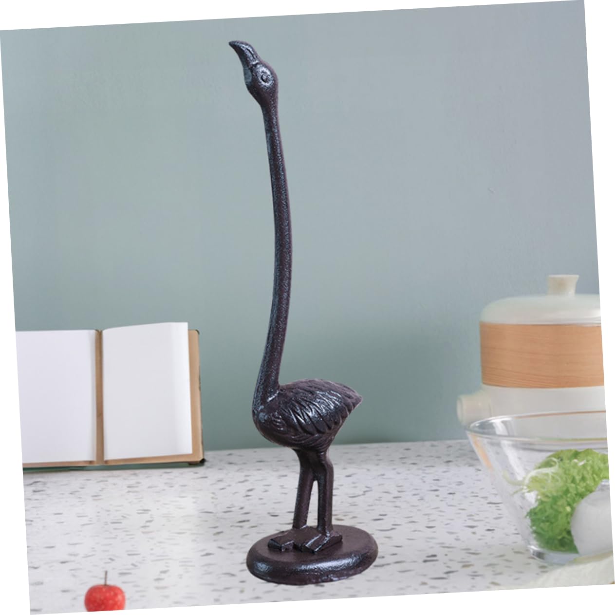 Portarotolo da Tavolo a Forma di Animale in Ferro Nero