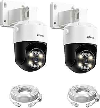 Amazon.com: ZOSI 2Pack C296 4K 8MP PoE IP Pan/Tilt Add-on Security