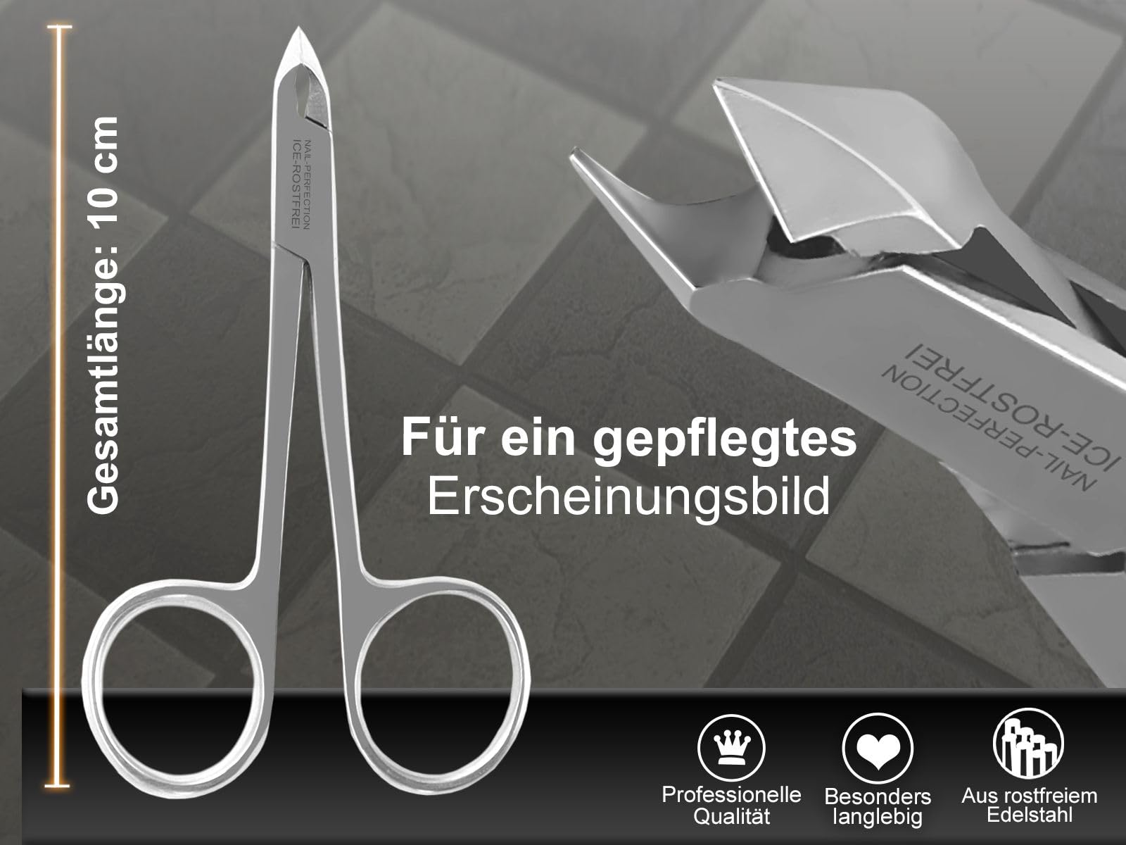 Nagelhautzange Hautzange mit Scherenaugen und 0,5 cm Schnittlänge aus rostfreiem Edelstahl