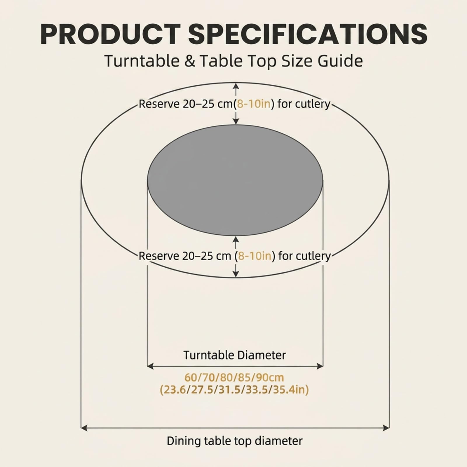 Plateau Tournant Verre Trempé Lazy Susan avec Système Rotation Assistée