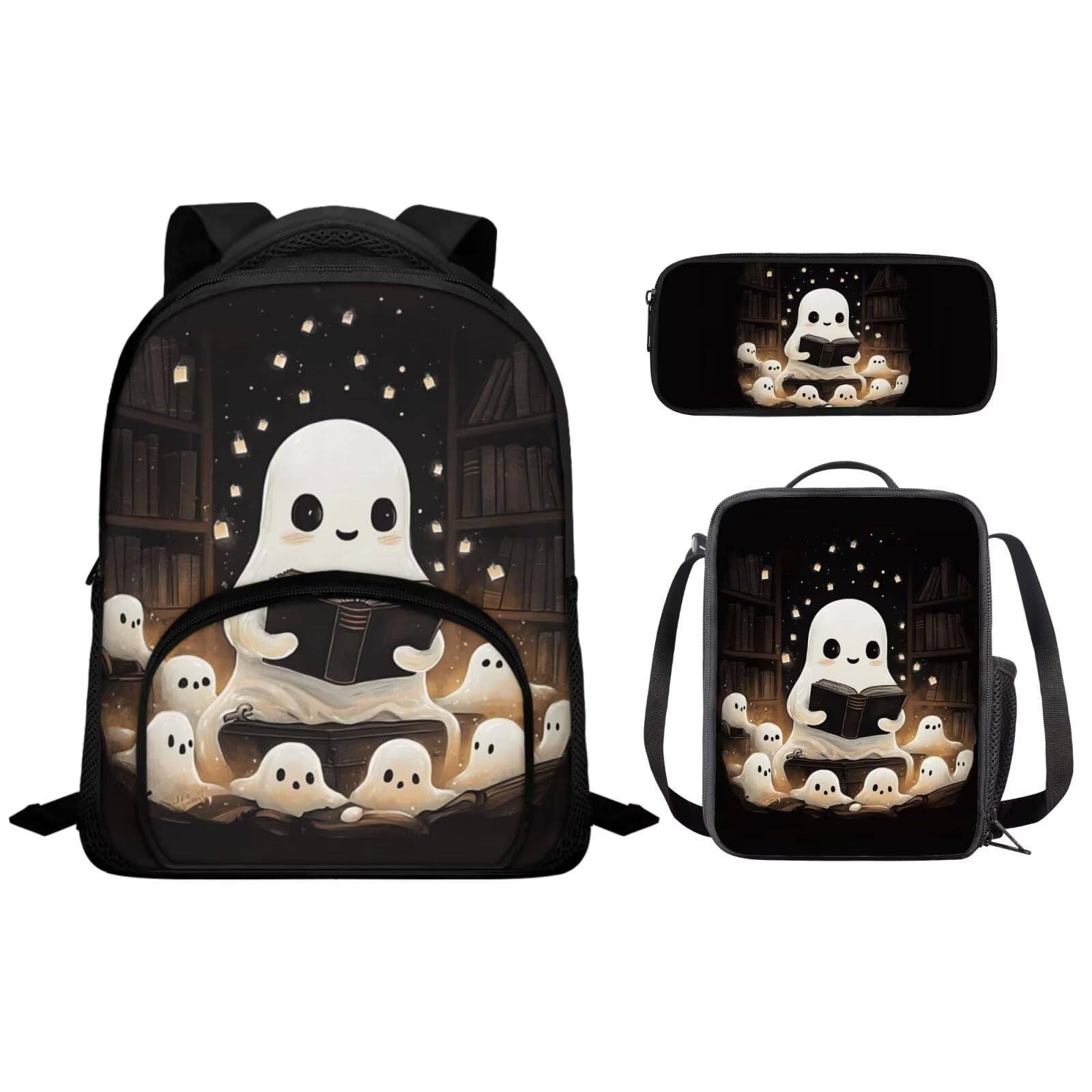 Ystardream Toddler Backpacks for Boys 2-4 Cute Ghost Preschool Backpack And Lunch Box Set Girls Kids School Back Packs Bookbag for Boys Large