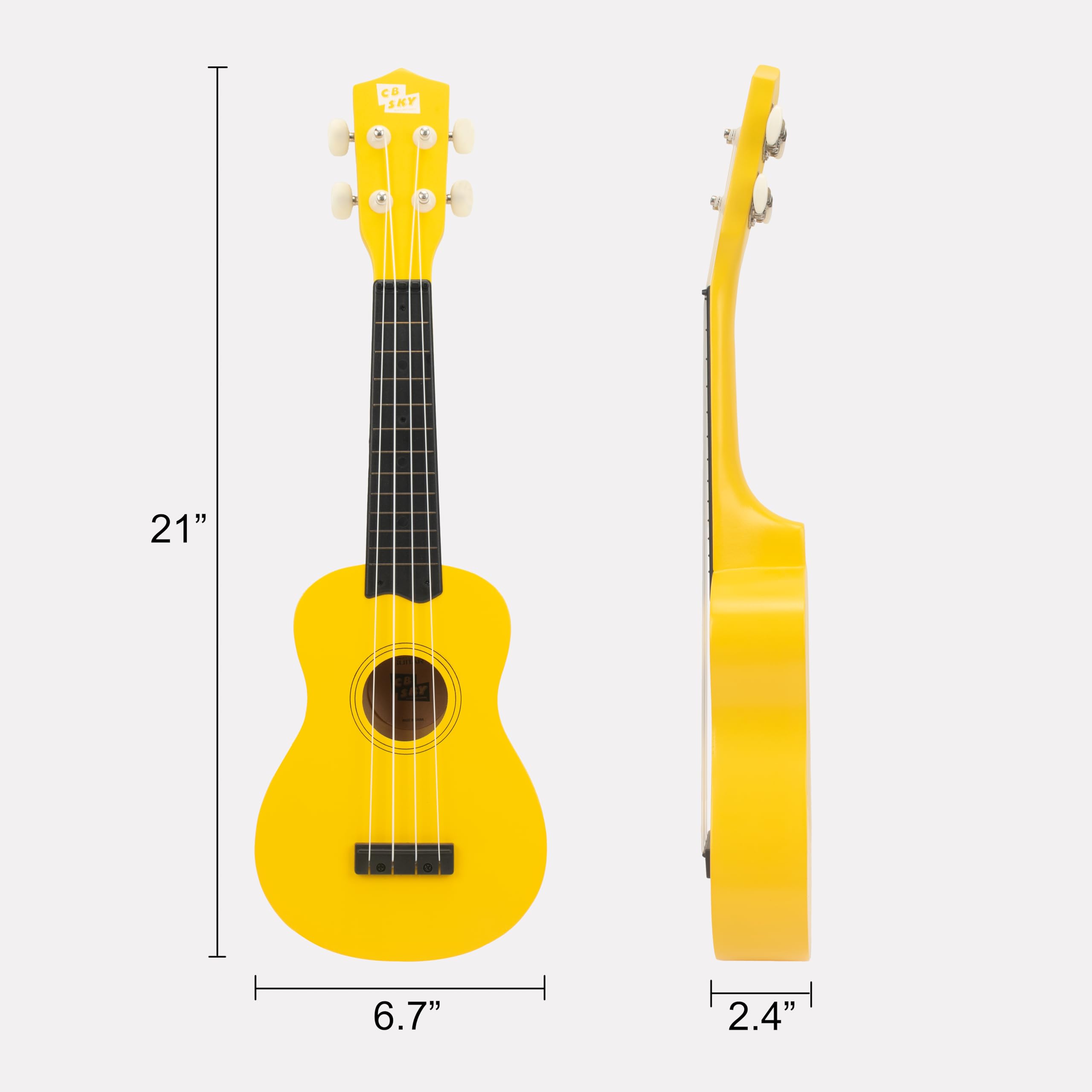 Ukelele soprano 21/53cm para niños, principiantes y estudiantes (amarillo) 4