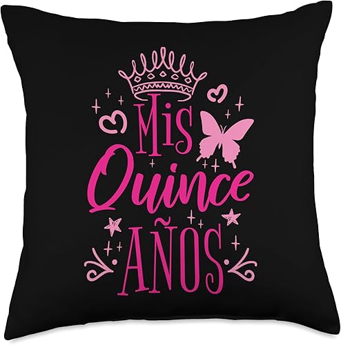 15 Birthday Quinceanera Gifts Sweet 15 - Almohada mexicana para fiesta de cumpleaños de quinceañera Mis Quince Años, 18 x 18 pulgadas, multicolor