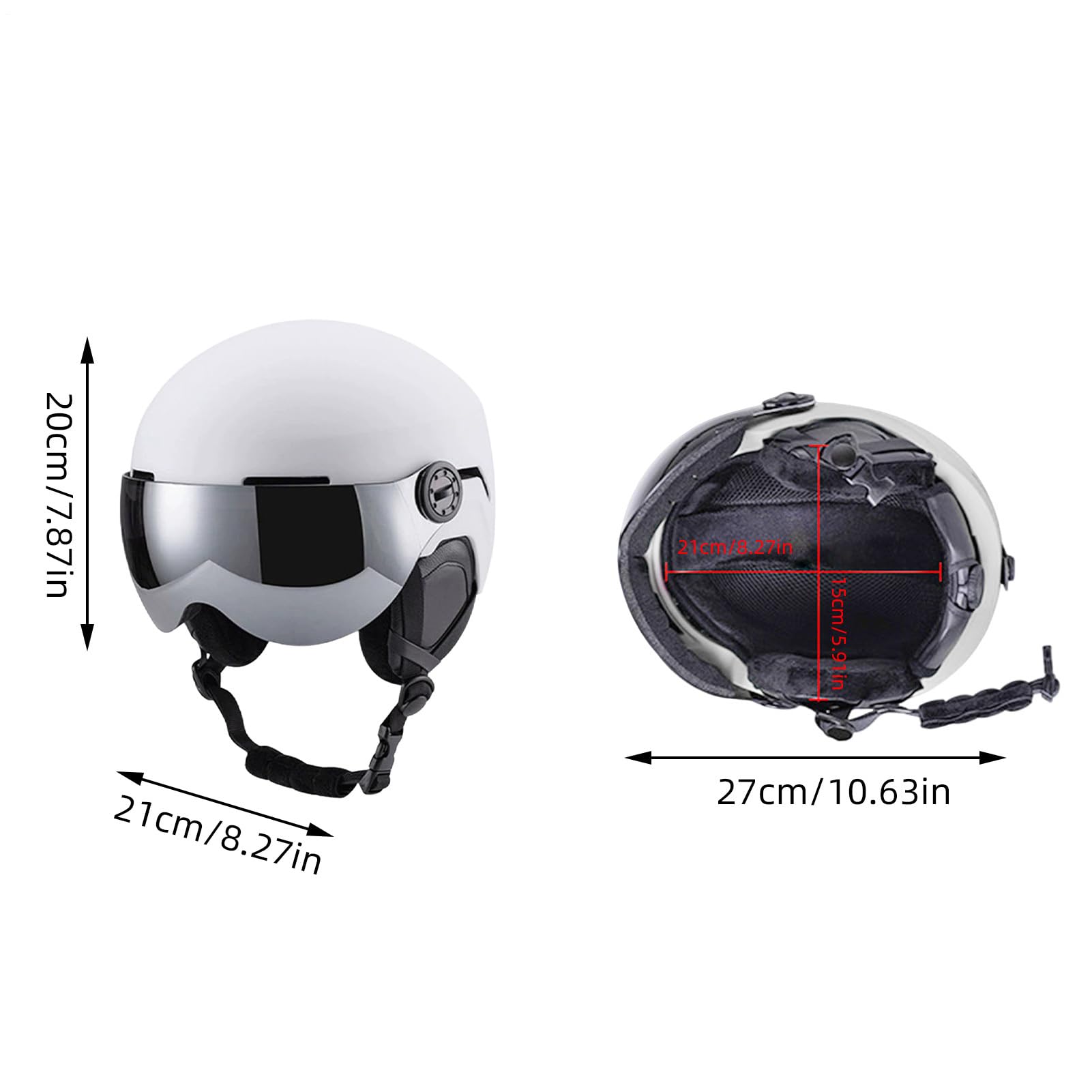 Kask narciarski - Odporny na wstrząsy ciepły kapelusz z gogli do ochrony głowy, na zewnątrz ochronny kask narciarski śnieg z wygodnym dopasowaniem, sprzęt bezpieczeństwa dla mężczyzn kobiet młodzieży