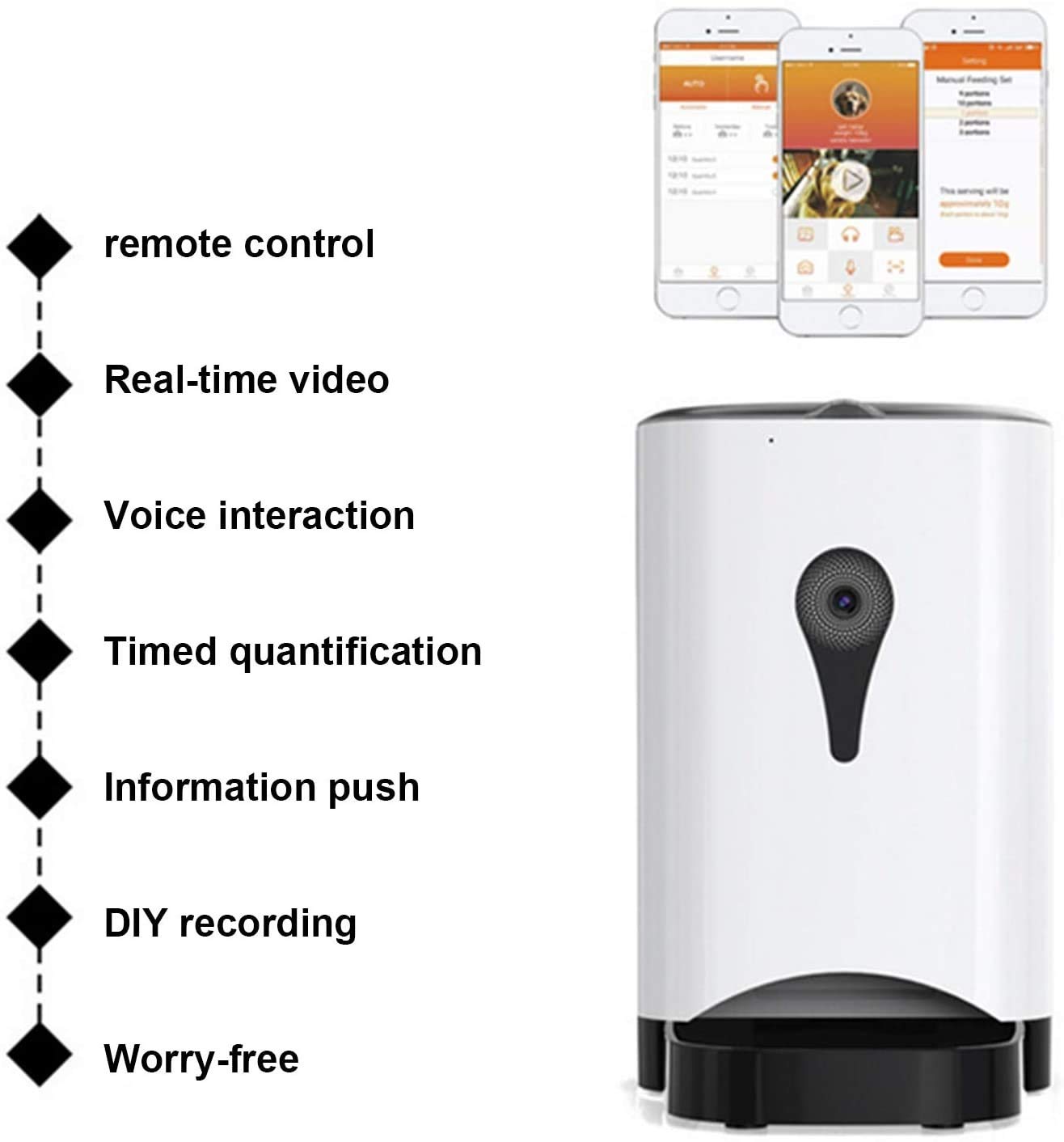 Alimentatore automatico per gatti, distributore di cibo per cani automatico da 4.5L, 1-4 pasti al giorno Recorder vocale e alimentatore per controllo remoto per animali domestici di piccole e me