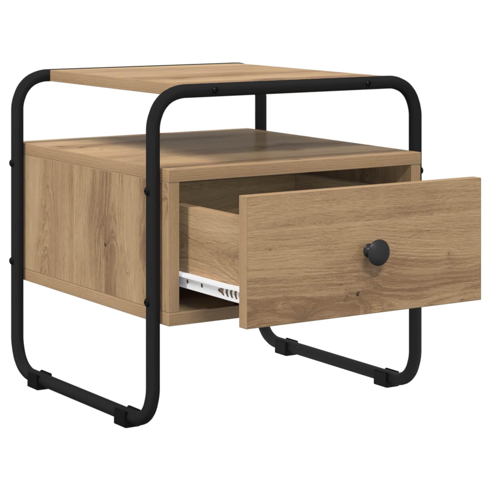 Lot de 2 tables de chevet en chêne Artisan - 40 x 39,5 x 40 cm