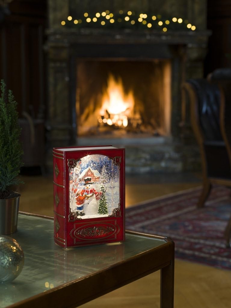 Konstsmide LED Snow Globe Lantern Christmas Santa in Sleigh/Indoor, 5 Hour Timer/Battery Operated: 3xAA 1.5V (excl.)/Christmas Lantern 1 Warm White Diodes