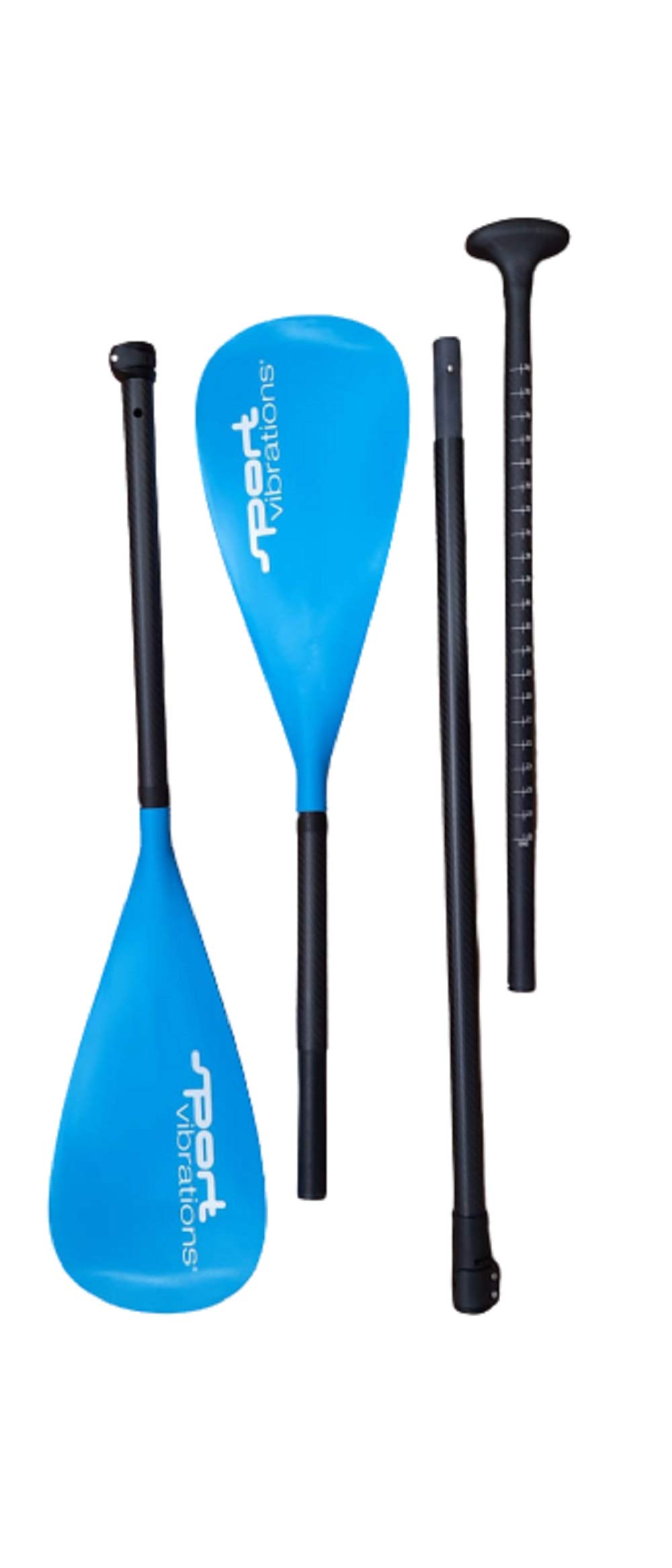 Sport Vibrations® 4-teiliges SUP Paddel CarbonComp 8'0" inkl. 2.Paddelblatt mit Kajakfunktion mit Paddel Bag/Tasche
