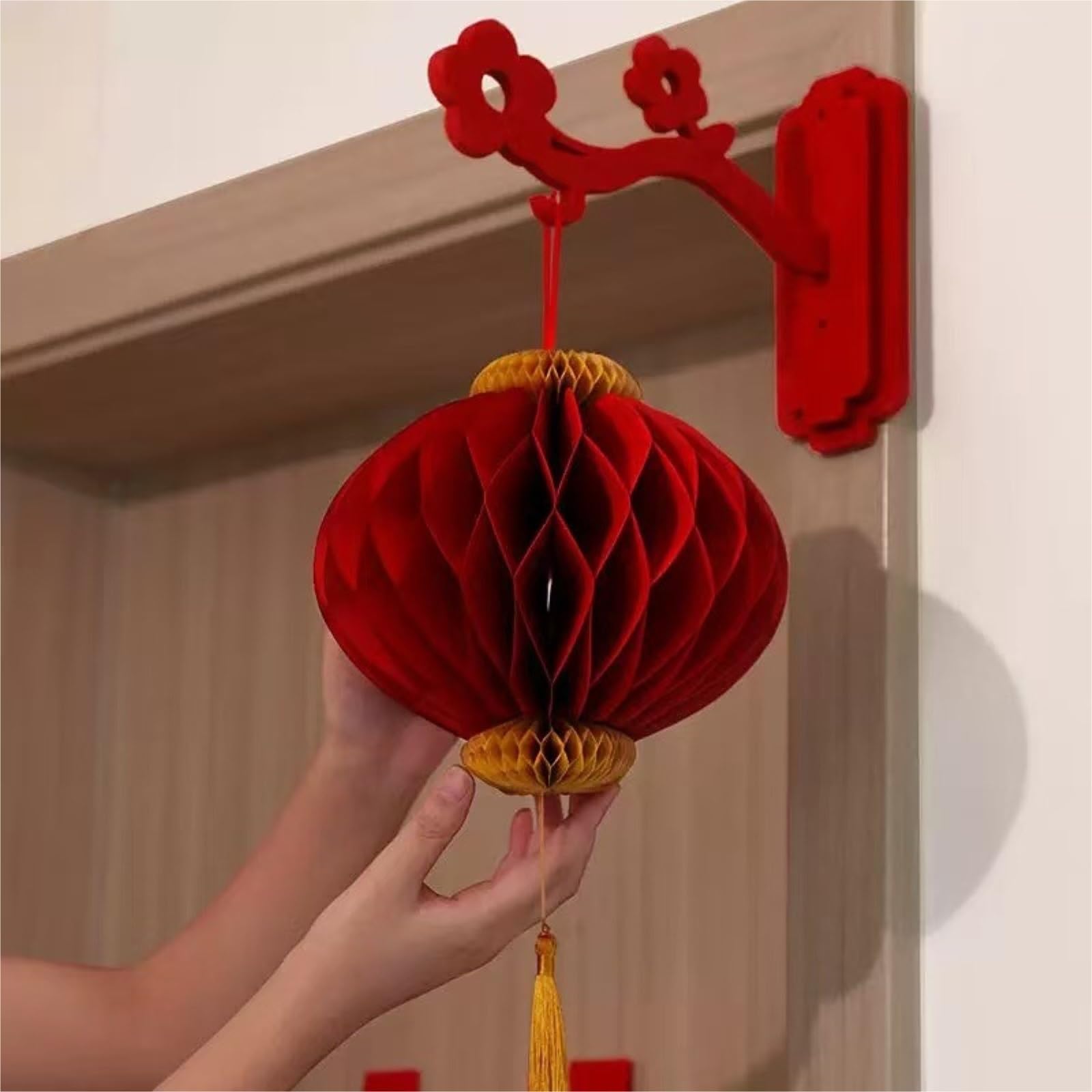 Papierowe Lampiony Chiński Lampion W Kształcie Plastra Miodu, Papierowy, Z Frędzlami, Dekoracja Na Święto Wiosny Dekoracje Imprezę