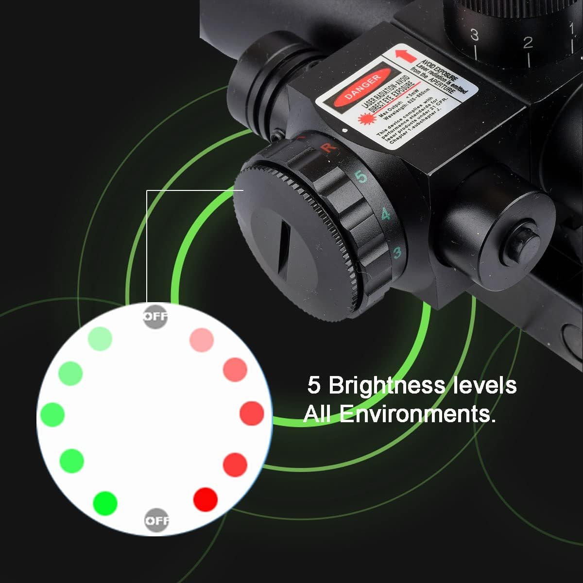 2.5-10x40 Optic Red & Green Illuminated Scope with 20mm Mount Black