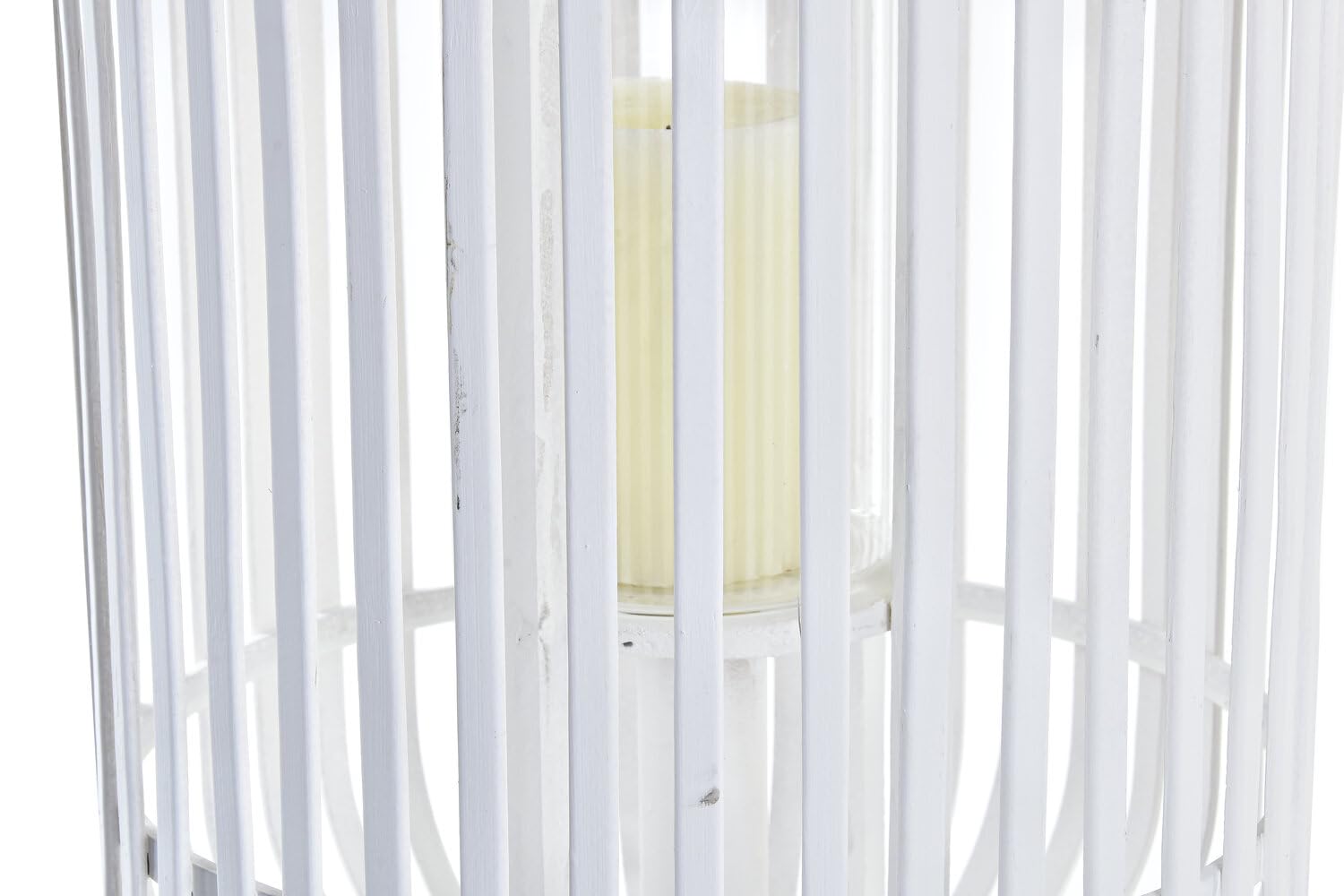 PORTAVELA BAMBU CRISTAL 28X28X47 BLANCO