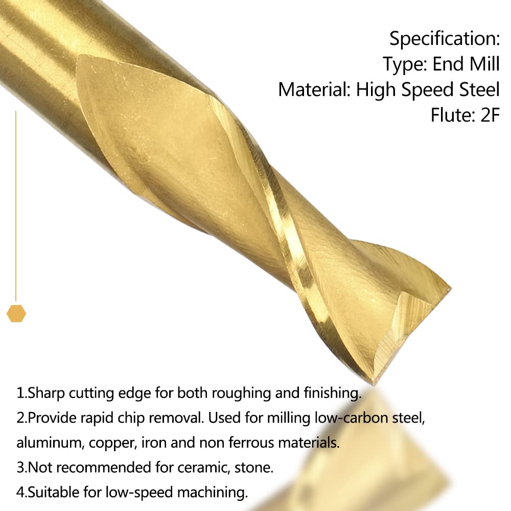 Frez CNC, frez z płaskim łbem z węglika spiekanego, frez HSS, 2-fletowy, spiralny frez do drewna, metalu, aluminium