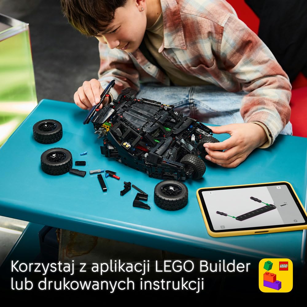 LEGO Technic Batmobile Tumbler 42239 | Model filmowego auta, klocki konstrukcyjne, prezent dla fana motoryzacji 12+, zdalne sterowanie, 719 elementów