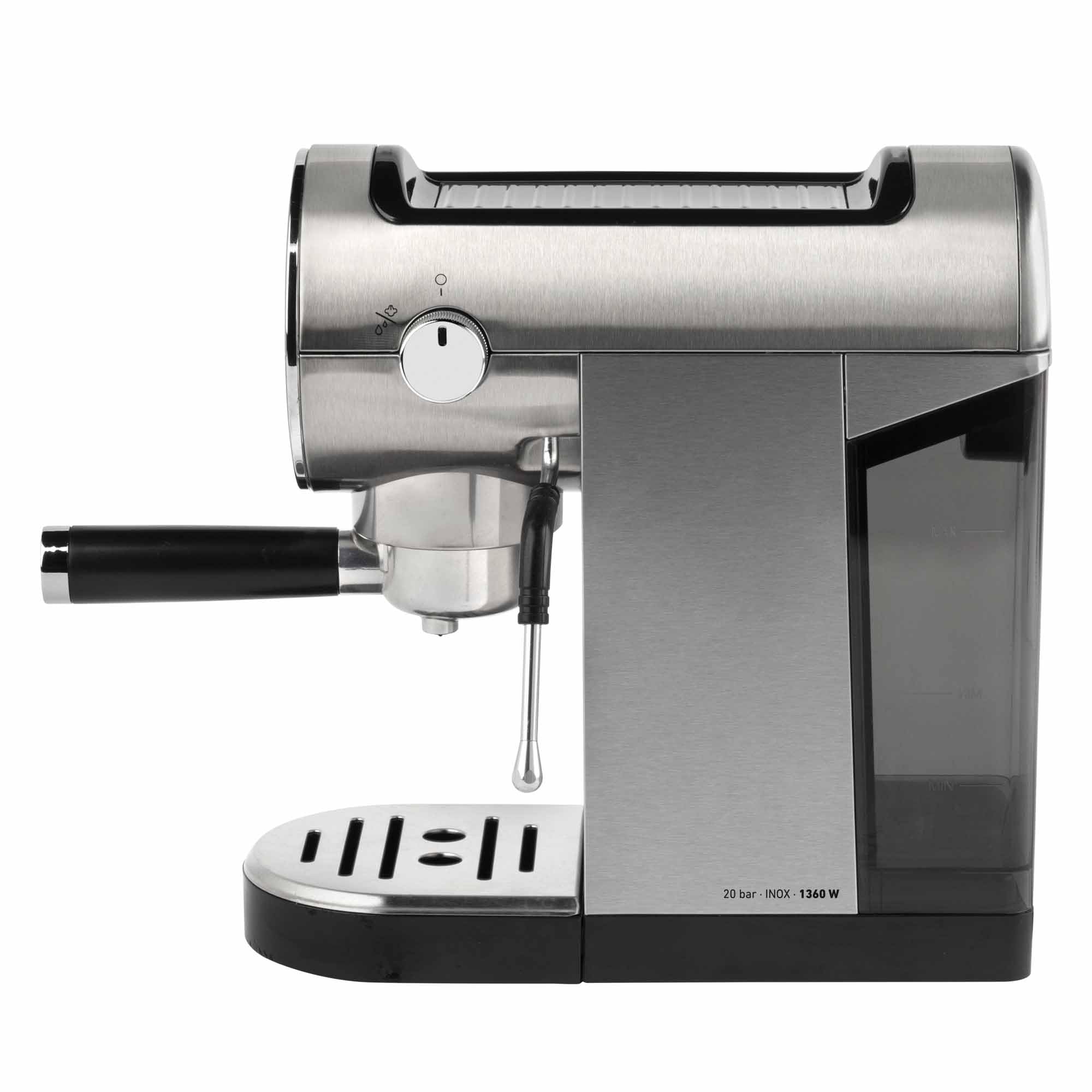 JATA JECA2300 - Cafetera Express Manual 1360 W. Presión 20 Bares. Brazo Portafiltros con Doble Salida. Espresso. Vaporizador. Calientatazas. Depósito extraíble de 0,9 L
