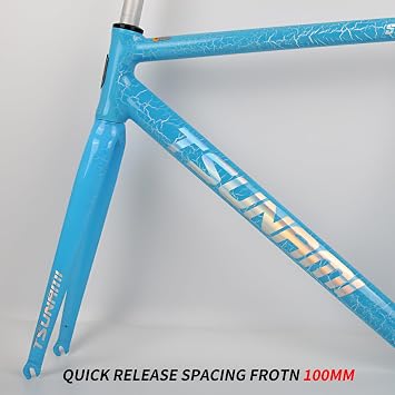 49/52/55/58CM Fixed Gear Bike Frameset with Fork 700C Single Speed Aluminum Alloy Bike Frame Quick Release 100/120mm C Brake Racing Track Bike Frame BSA BB68mm Internal Routing