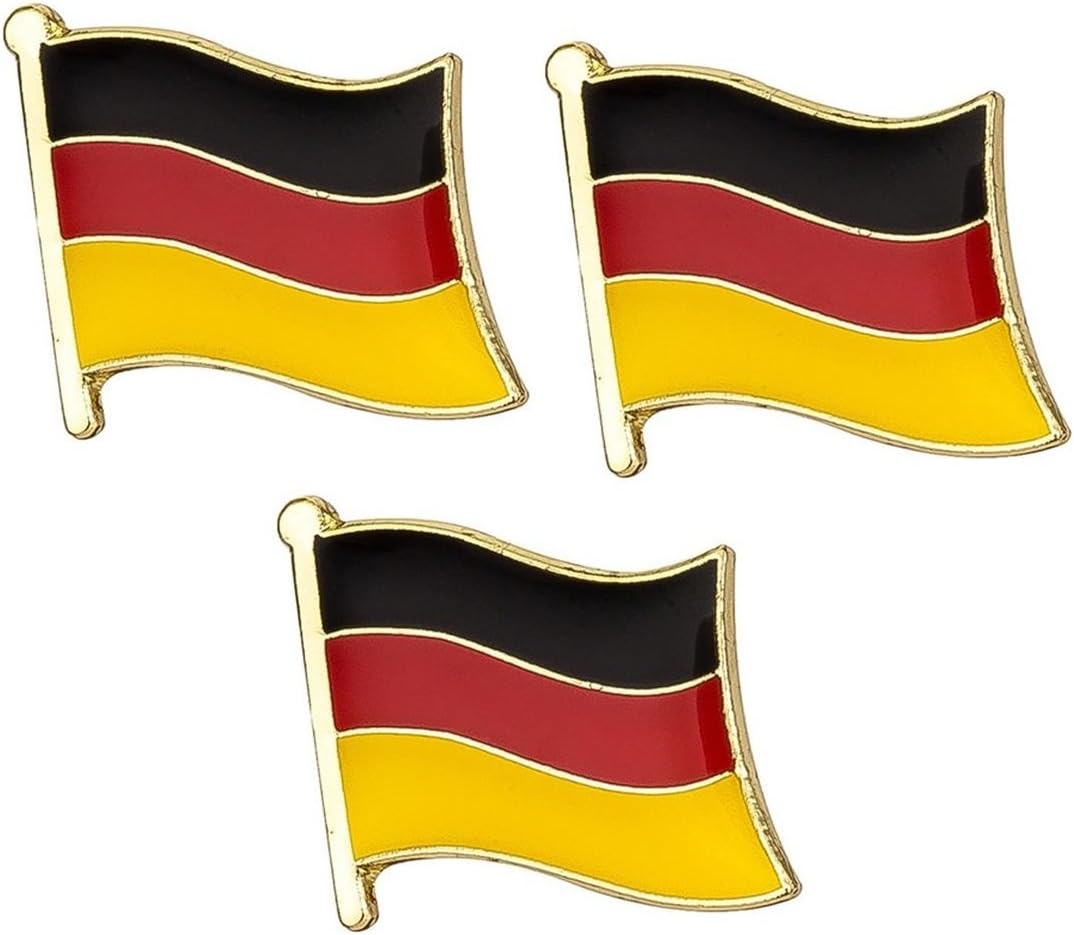 Set of 3 x Flag of Germany Pin Badges German Badge Deutschland Flagge Pin Abzeichen