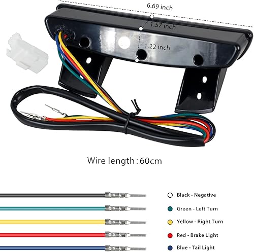Miniatura 6 de NTHREEAUTO Luz trasera de freno LED con borde trasero cortado para motocicleta, señales de giro integradas compatibles con Harley Sportster XL883N