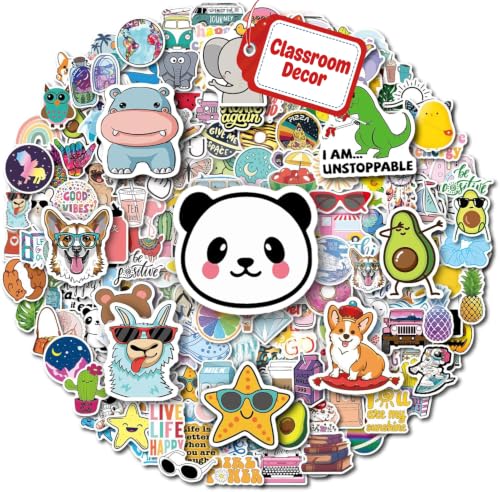 200Pcs Water Bottle Stickers for Kids Teens, Waterproof Vinyl Stickers, Stickers for Kids Classroom Decor, Teacher Supplies & Classroom Must Haves