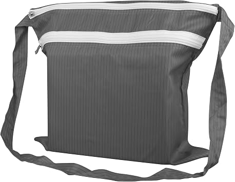 13 x 14 Inch Anti-static Cleanroom Crossbody Tool Bag,Storage Bag for Work & TravelGrey