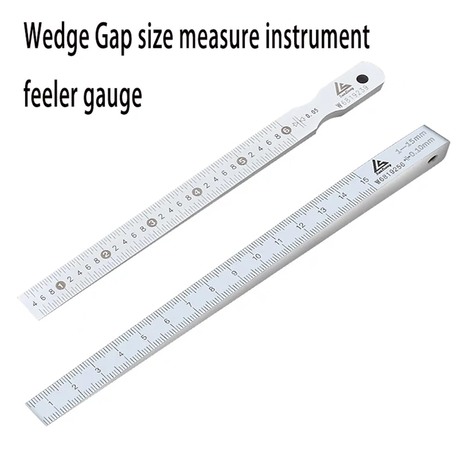Misuratore di dimensioni fessure in acciaio inossidabile, calibro conico a cuneo, linea scala, piccole letture misurazione rapide, nonio, cucitura spazi stretti(0.5-10mm)