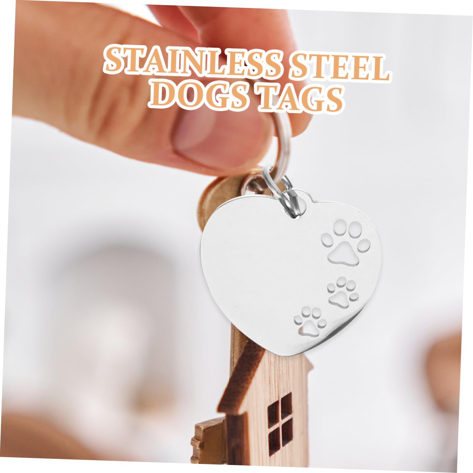 YARNOW Lot De 4 Médailles Didentification pour Chien en Acier Inoxydable Motif Cœur Et Patte 10 Pièces X 4