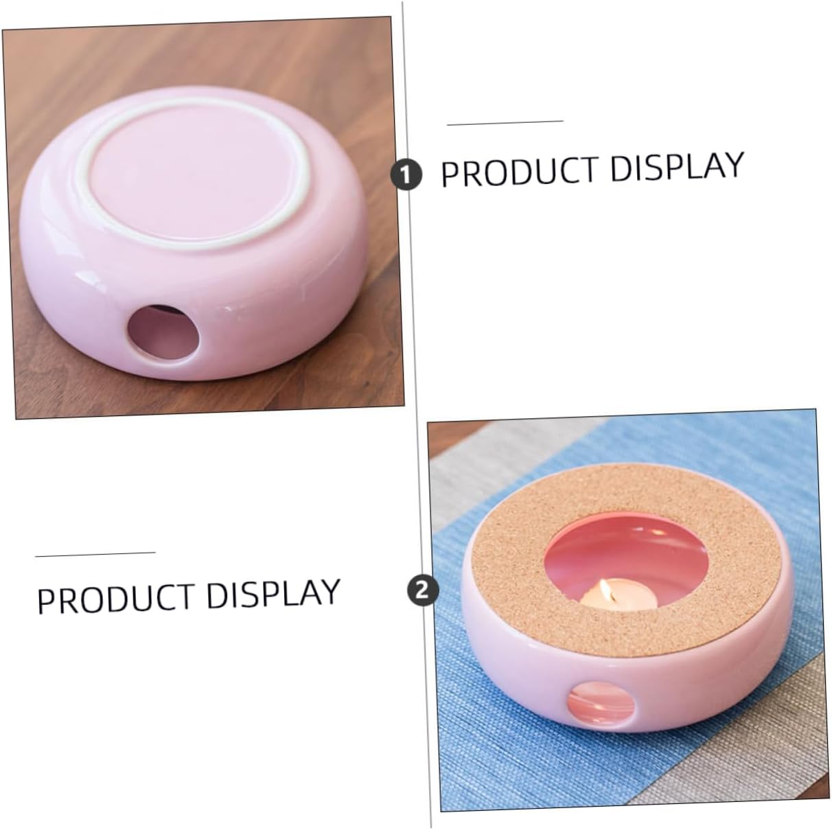 VICASKY Ceramic Teapot Warmer Heating Base Pink Purple Multi Functional Tea Stove Pot Warmer for Wine and Milk Heating Stable Material