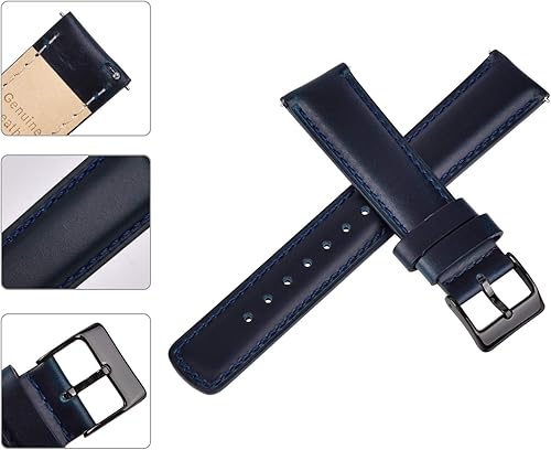 Miniatura 4 de Ritche - Correas de cuero para reloj, unisex, de liberación rápida, 4564, 2532, 0.83, 0.87, 0.91, 0.94 pulgadas (182021222324 mm), de cuero flor