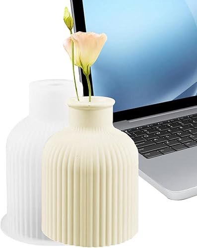 Xuyuan Moldes de jarrón para resina epoxi, moldes de jarrón 3D de silicona  Moldes de fundición de silicona epoxi para florero de flores secas,