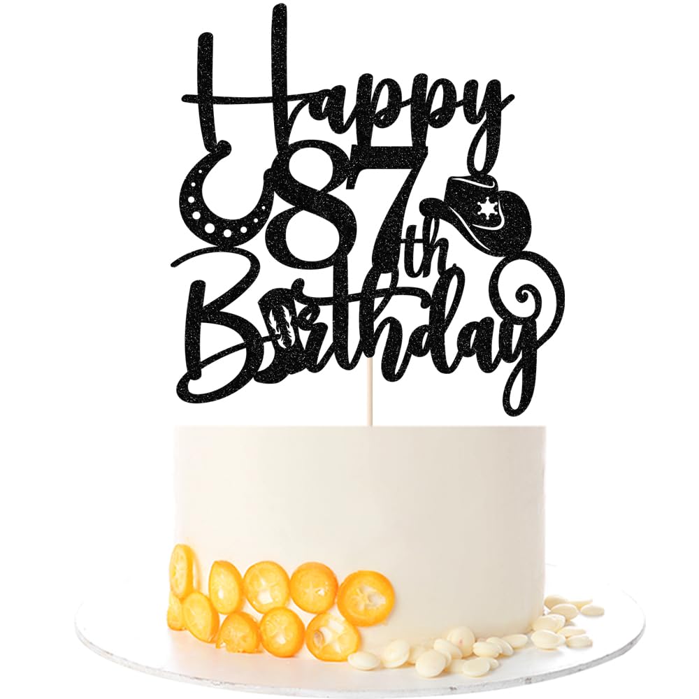 Kaoenla Cowboy Cake Topper-cowboy theme Happy 17th Birthday Decor,17th Birthday/Anniversary Party Decorations (87th) — image 1